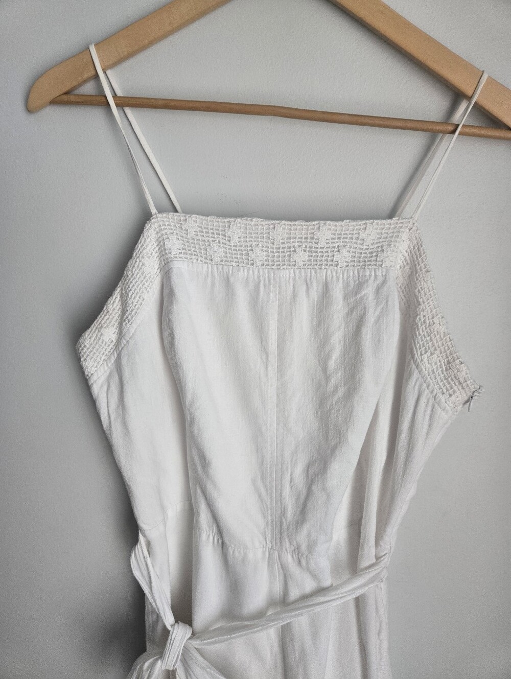 CUCO MEXICO White Cotton Wide-Leg Jumpsuit